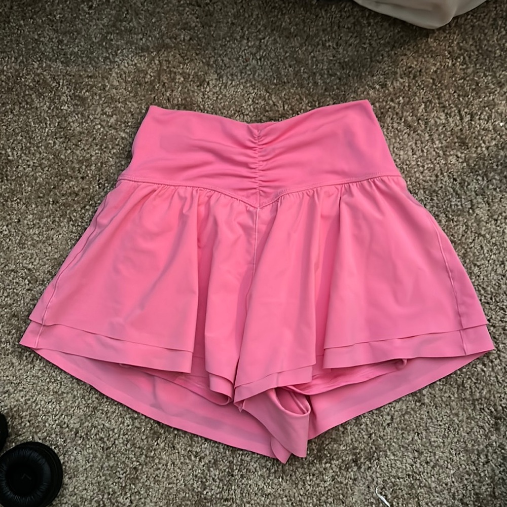 offline by aerie ruched waist flowy shorts